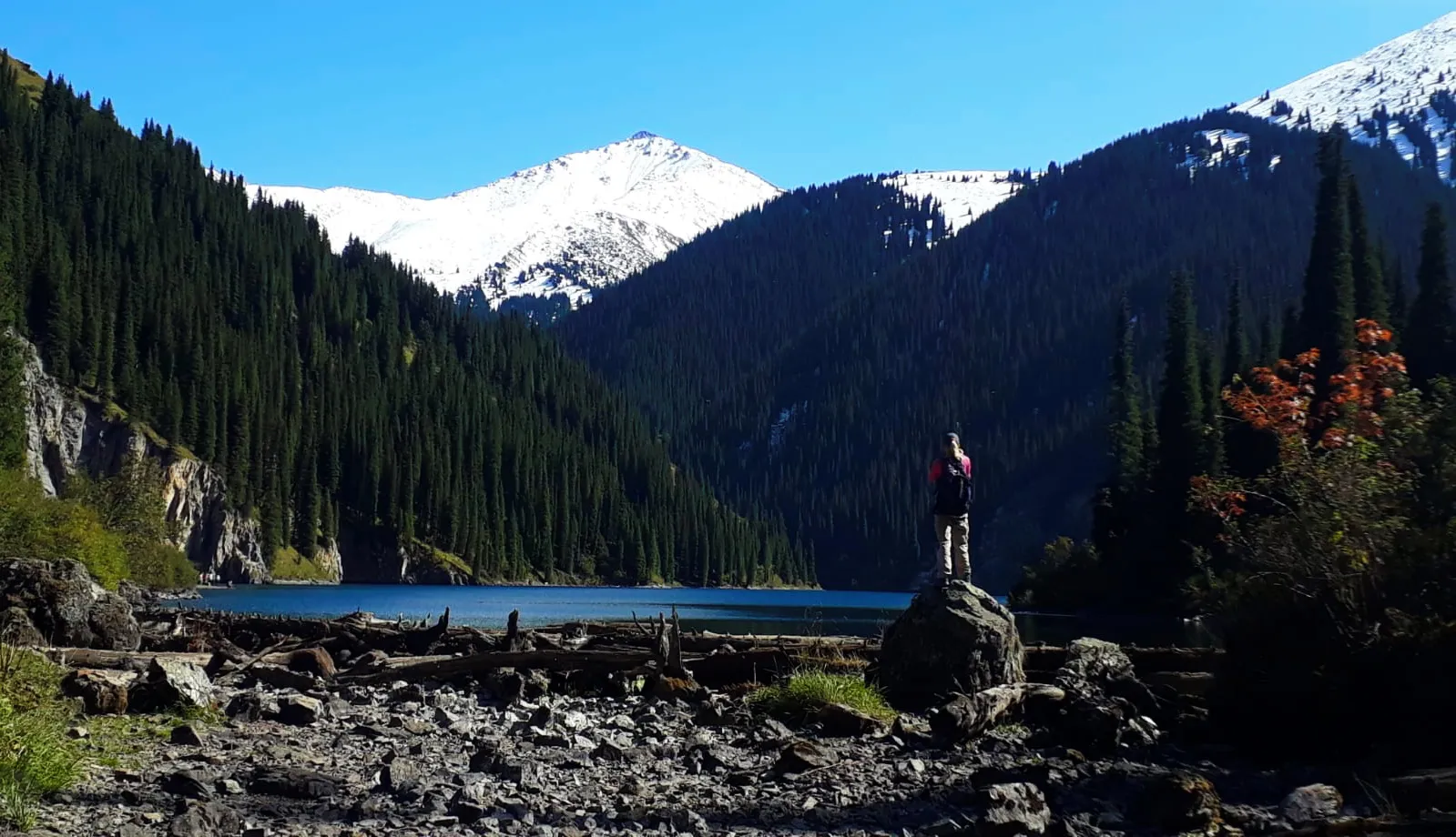 Kolsay Lake mountain scenery in Kazakhstan